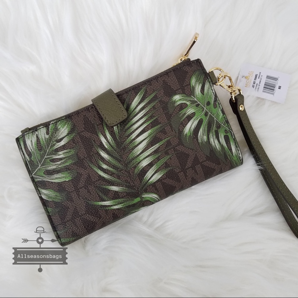 Michael Kors double zip Wrislet wallet brown olive - Picture 7 of 8